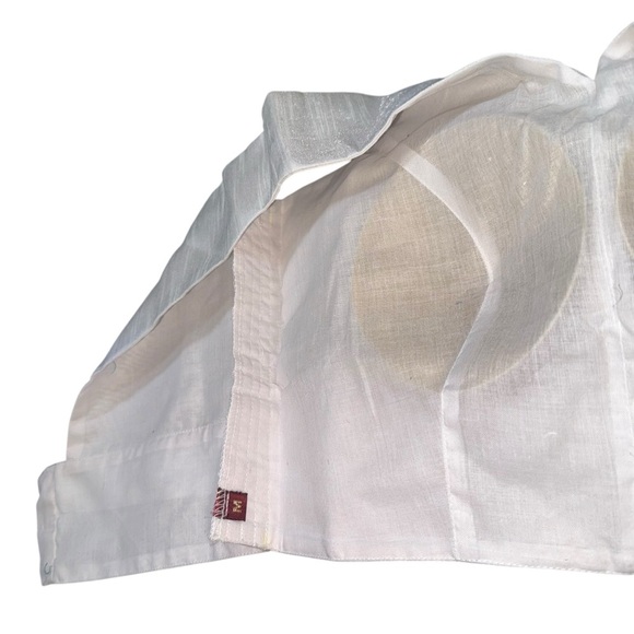 Silver & White Metallic Crop Top with Built-In Cups – Party/Bridal XS-S - Picture 7 of 11